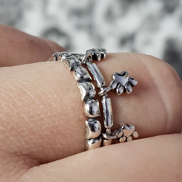 925 Sterling Silver Kitty Cat Lover Stackable Fun - Picture 4 of 8